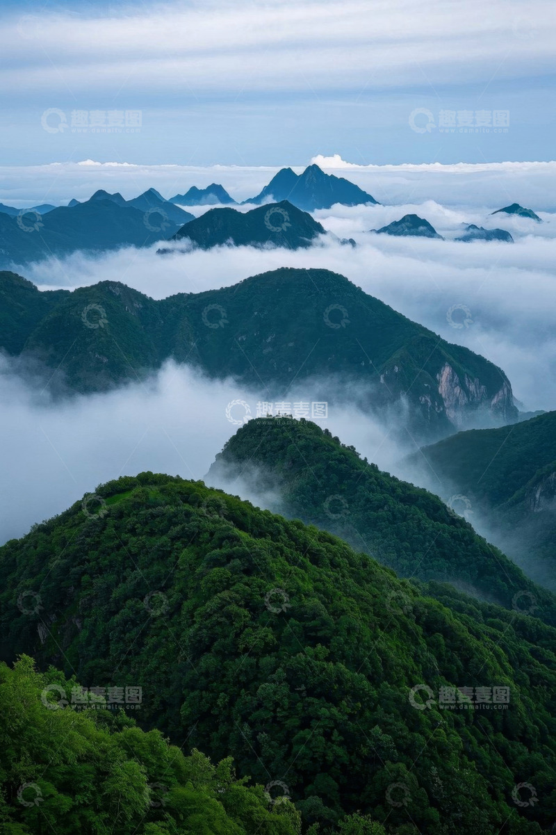 高清大图下载【趣麦麦图】山峦云海自然风光全景