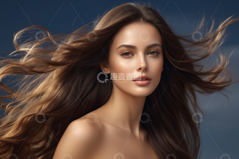 高清大图下载【趣麦麦图】长发女子面部特写