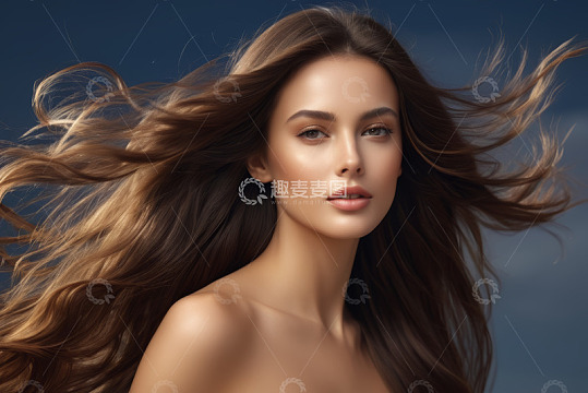 长发女子面部特写