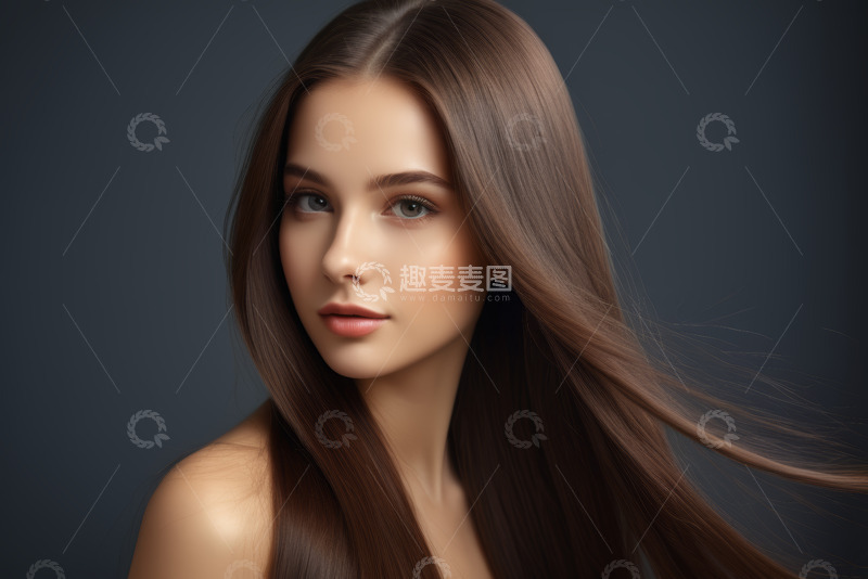 高清大图下载【趣麦麦图】长发女孩面部特写