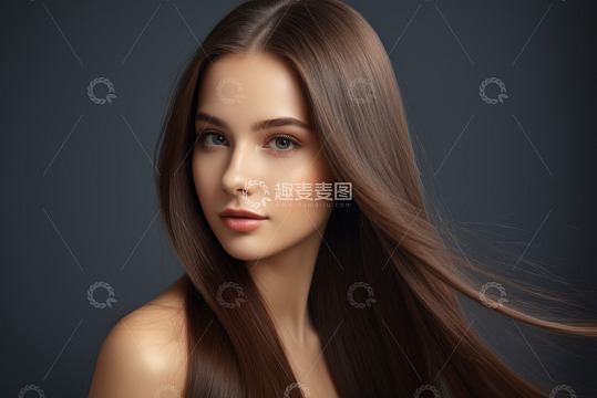 长发女孩面部特写