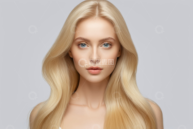 高清大图下载【趣麦麦图】金发女子面部特写