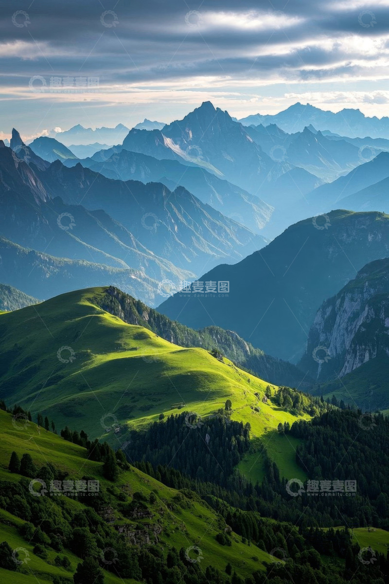 高清大图下载【趣麦麦图】连绵山脉自然风光全景