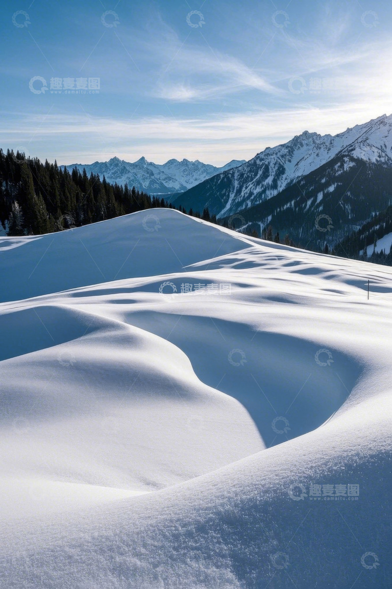 高清大图下载【趣麦麦图】雪山自然风光雪景