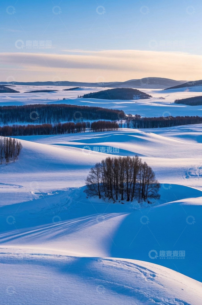 高清大图下载【趣麦麦图】冬日雪域自然风光全景