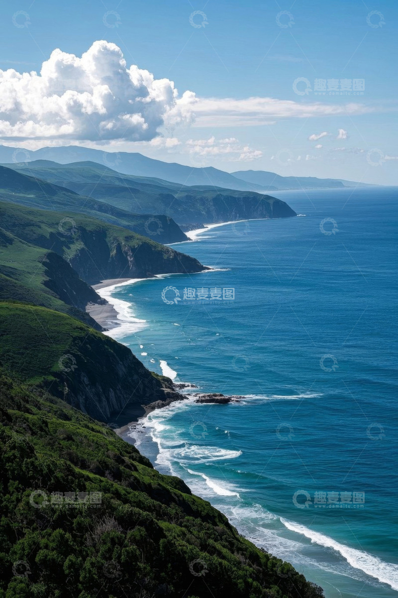 高清大图下载【趣麦麦图】山海相依的海岸风光