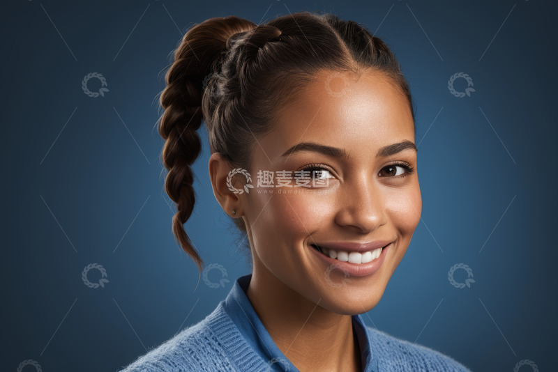 高清大图下载【趣麦麦图】微笑女人特写肖像