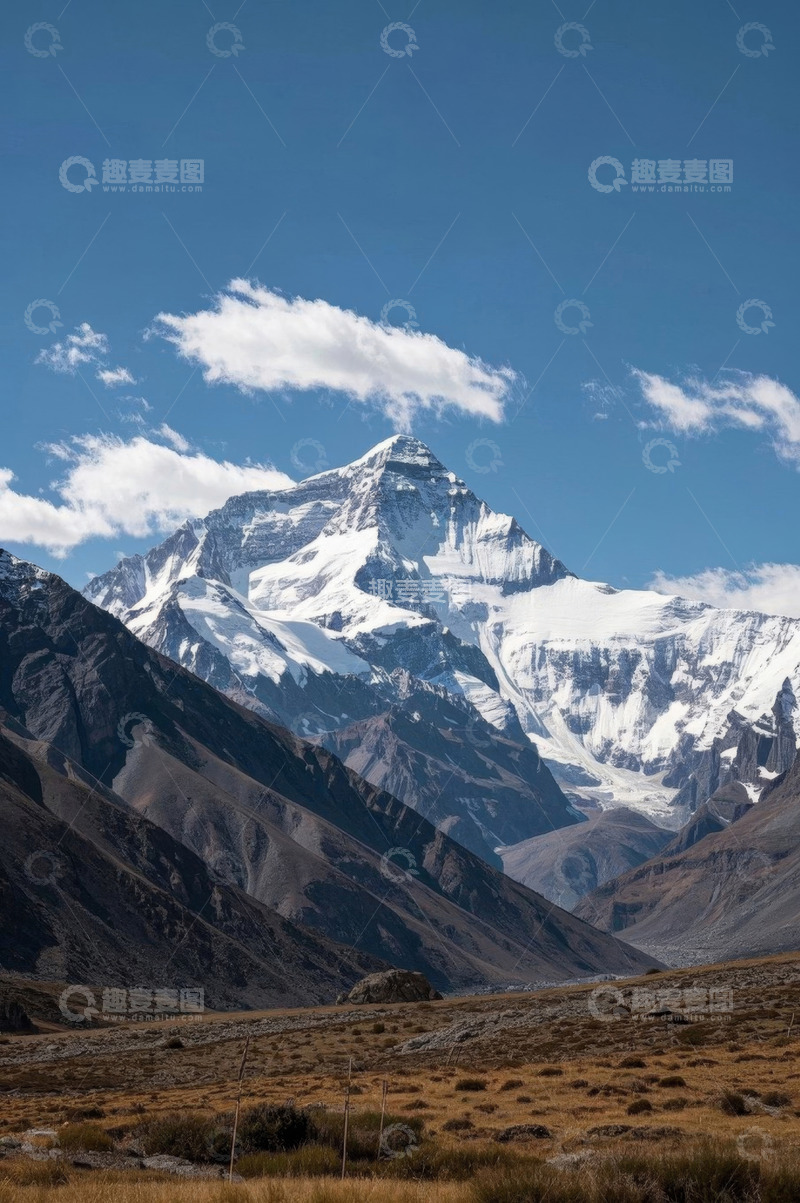 高清大图下载【趣麦麦图】珠穆朗玛峰壮丽雪山风光