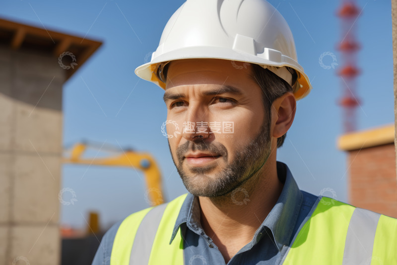 高清大图下载【趣麦麦图】建筑工人施工现场肖像