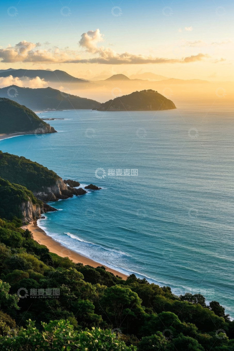 高清大图下载【趣麦麦图】山海相依的海滨自然风光