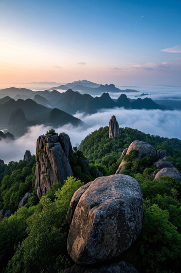 山峦云海自然风光全景