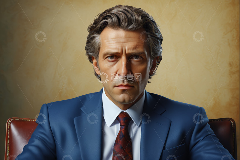高清大图下载【趣麦麦图】西装男子严肃肖像