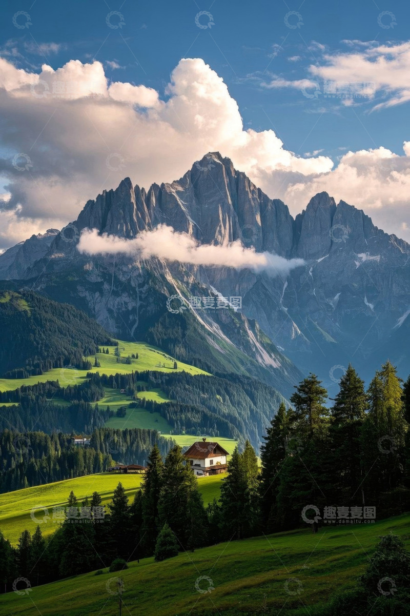 高清大图下载【趣麦麦图】阿尔卑斯山自然风光全景