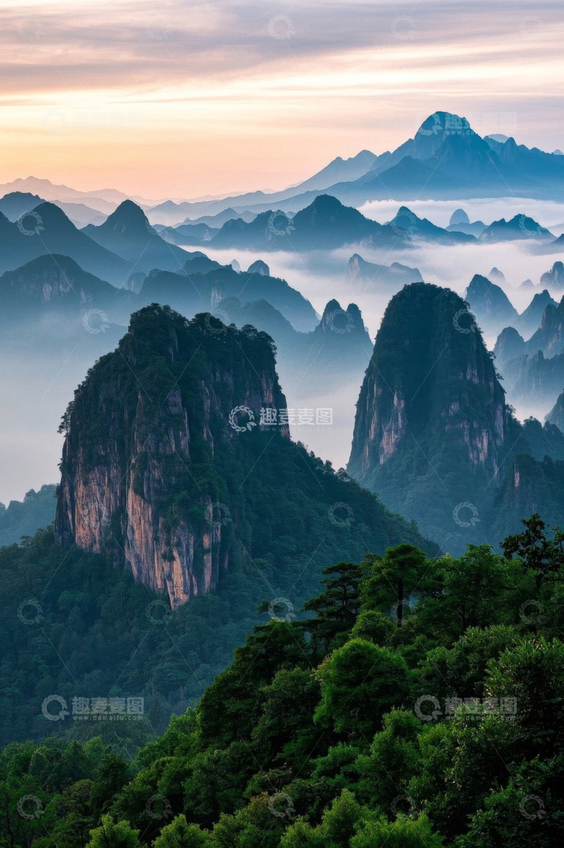 高清大图下载【趣麦麦图】山峦云海自然风光全景