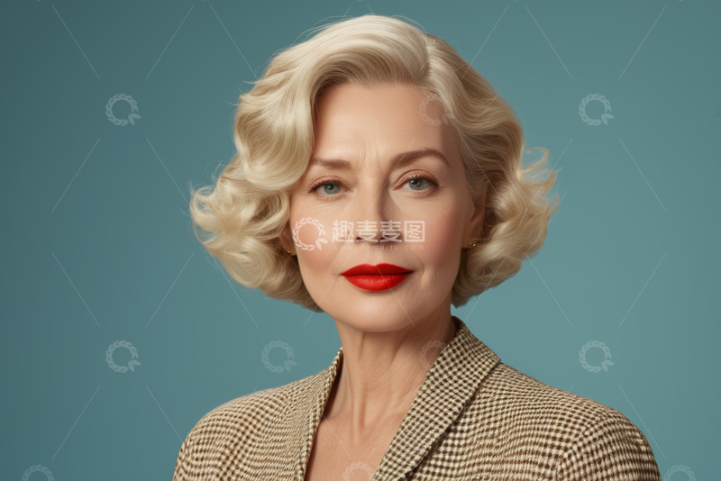 高清大图下载【趣麦麦图】金发成熟女性半身肖像