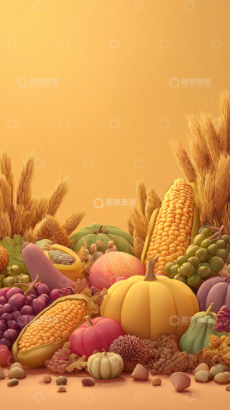 高清大图下载【趣麦麦图】丰收的秋季水果
