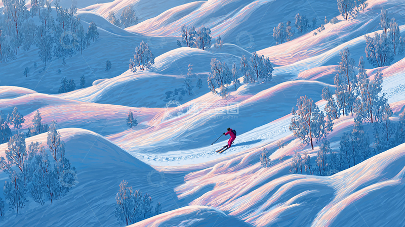 高清大图下载【趣麦麦图】冬季雪景运动场