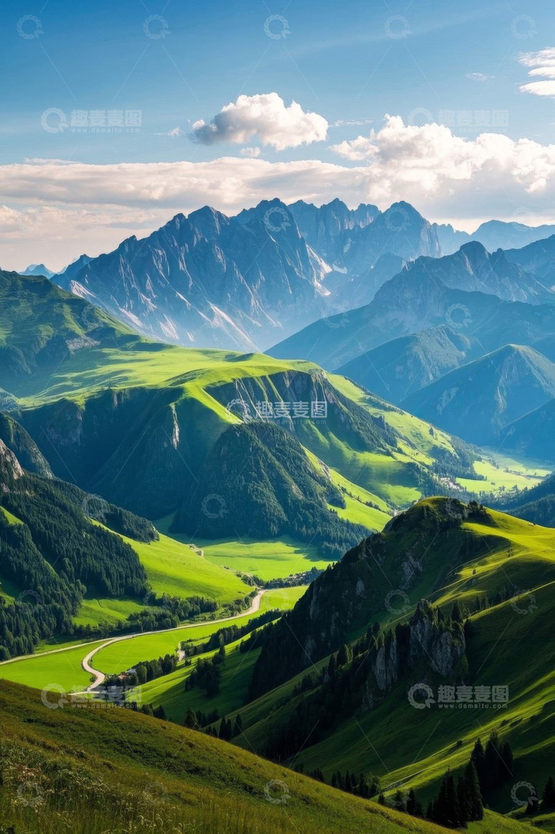 高清大图下载【趣麦麦图】青山绿野山间风景