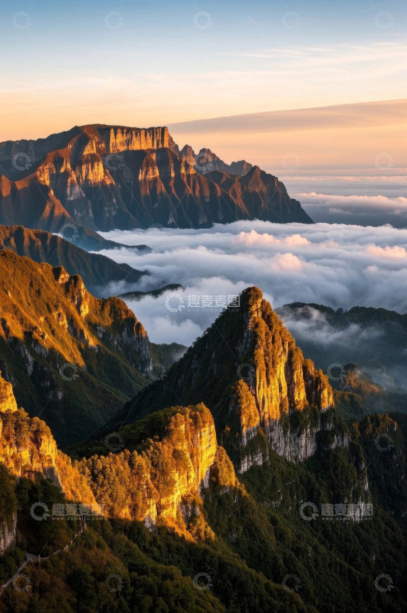 高清大图下载【趣麦麦图】高山云海壮丽景观