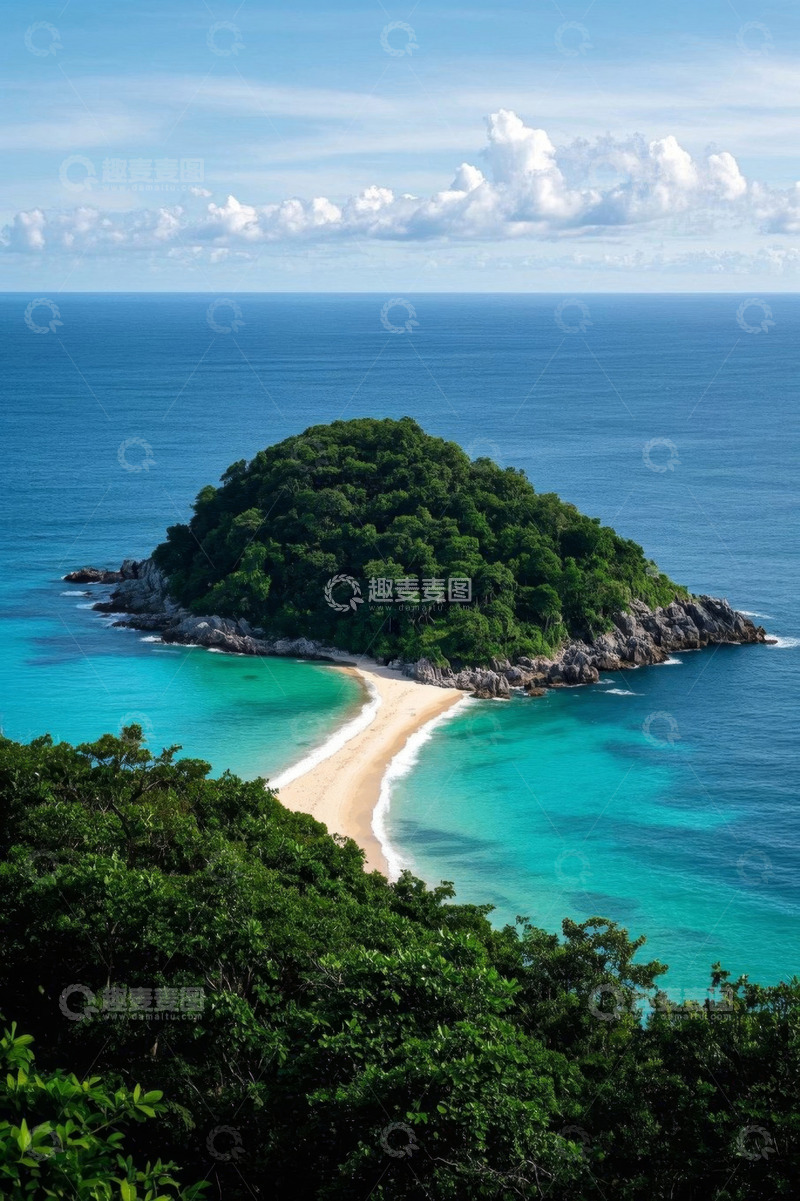 高清大图下载【趣麦麦图】海岛海滩自然风光俯瞰