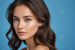 年轻女性面部特写