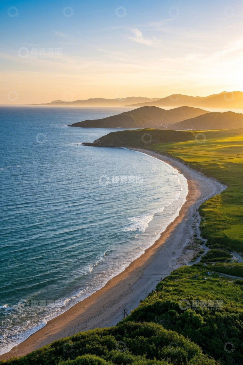高清大图下载【趣麦麦图】海岸线自然风光俯瞰景象