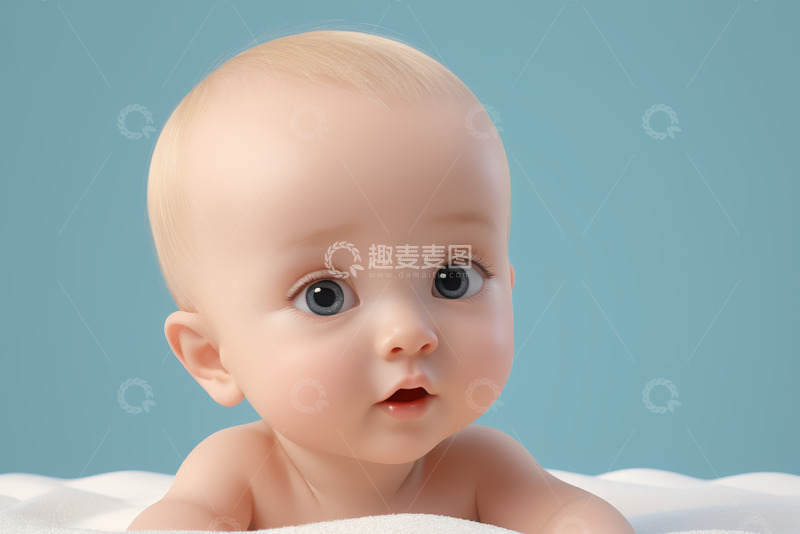 高清大图下载【趣麦麦图】趴着的可爱婴儿