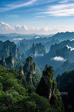 连绵群山自然风光全景