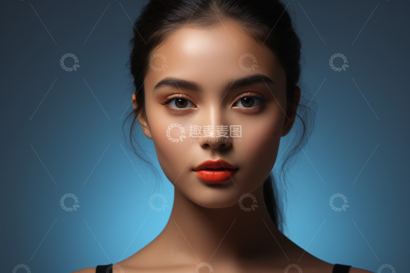 高清大图下载【趣麦麦图】年轻女性面部特写