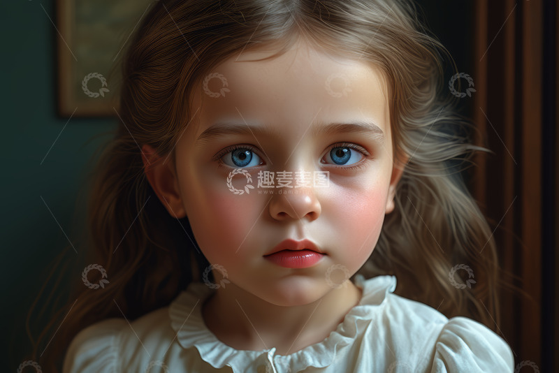 高清大图下载【趣麦麦图】小女孩面部特写肖像