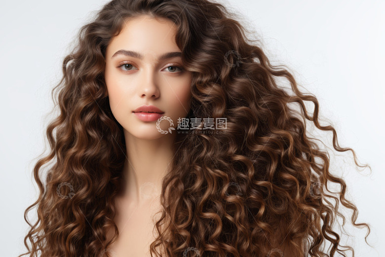 卷发女性特写肖像
