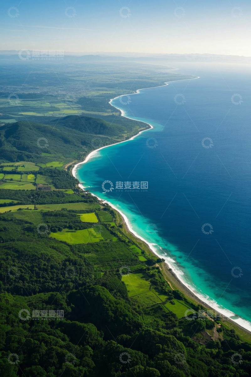 高清大图下载【趣麦麦图】海岸线自然风光鸟瞰