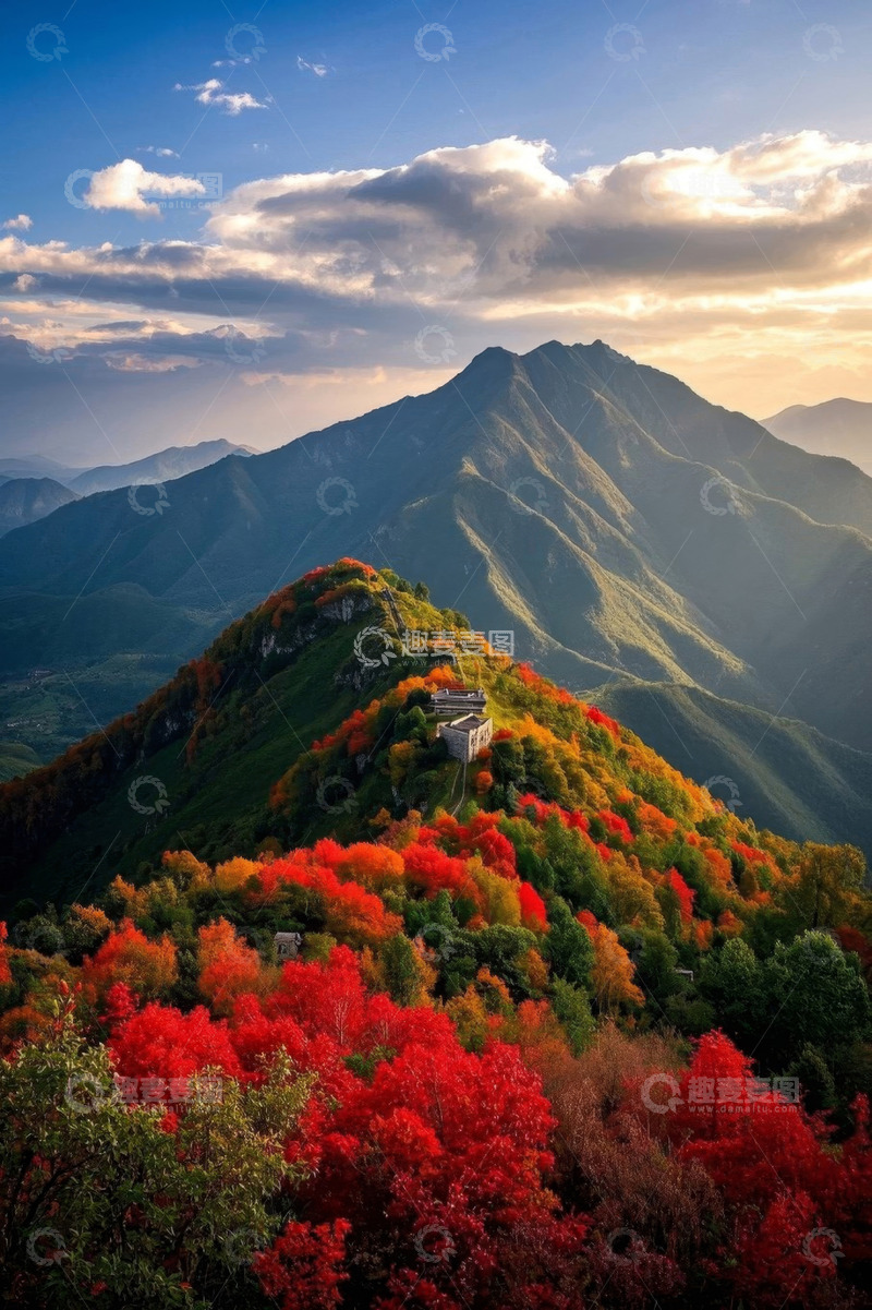 高清大图下载【趣麦麦图】秋日山间多彩森林风景