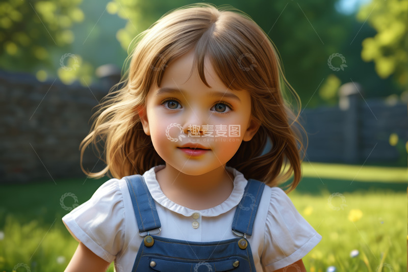 高清大图下载【趣麦麦图】户外小女孩近景肖像