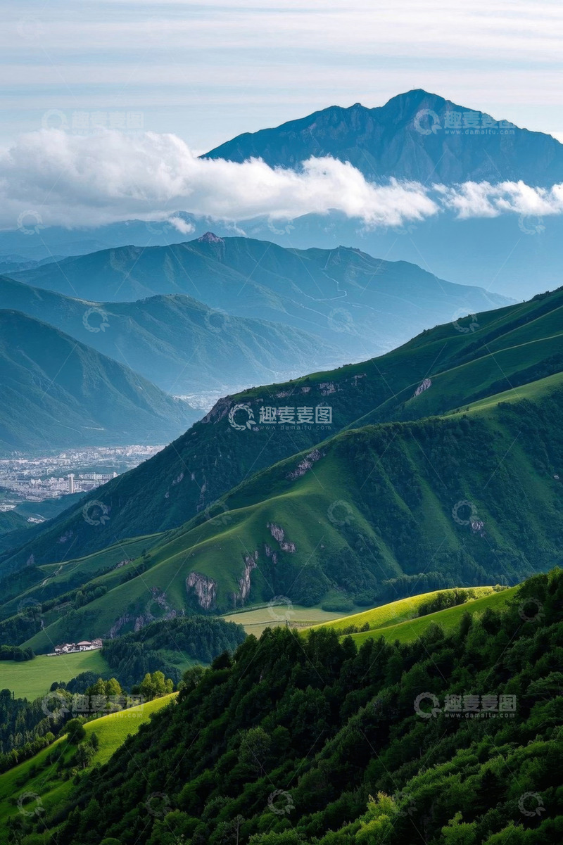 高清大图下载【趣麦麦图】青山云海自然风光全景
