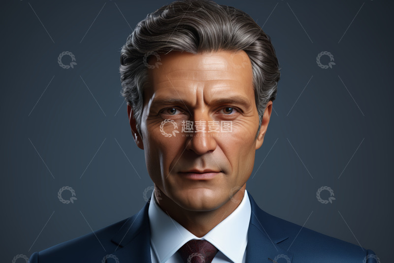 高清大图下载【趣麦麦图】西装男子正面肖像