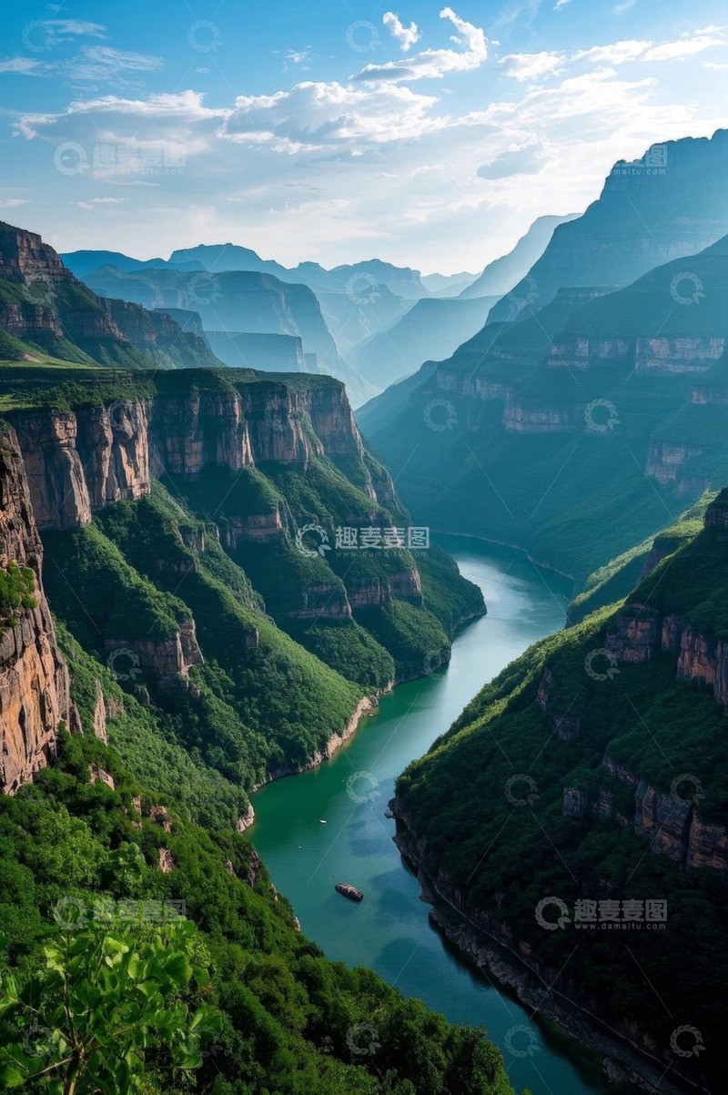 高清大图下载【趣麦麦图】太行山河流峡谷自然风光