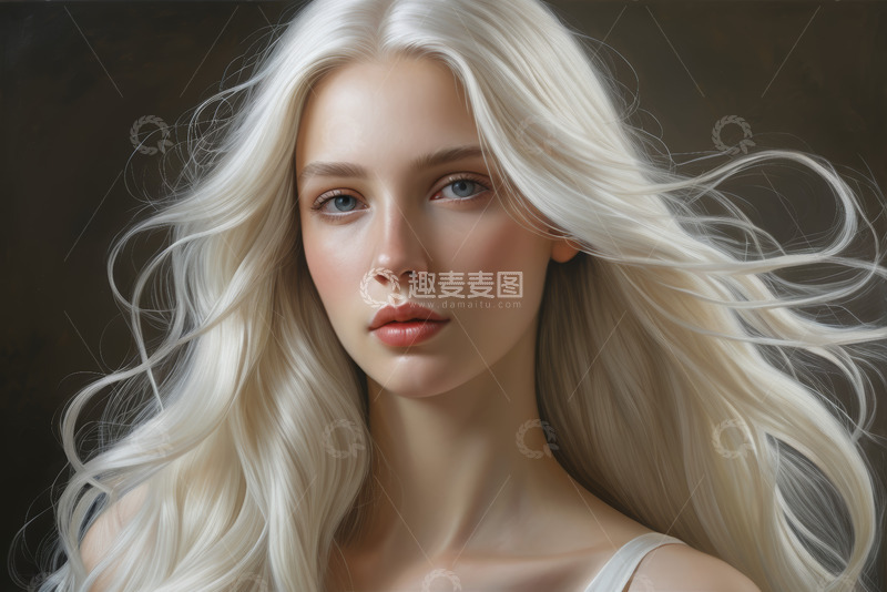 高清大图下载【趣麦麦图】金发女子特写肖像