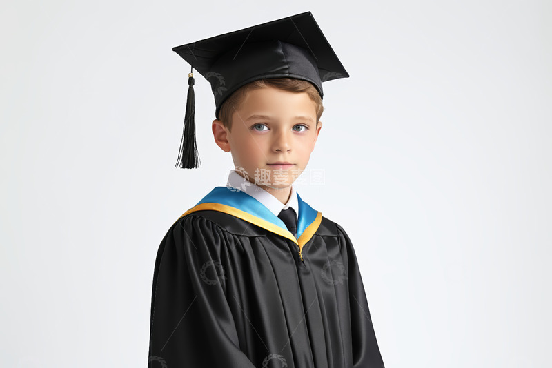 高清大图下载【趣麦麦图】身着学士服的少年肖像