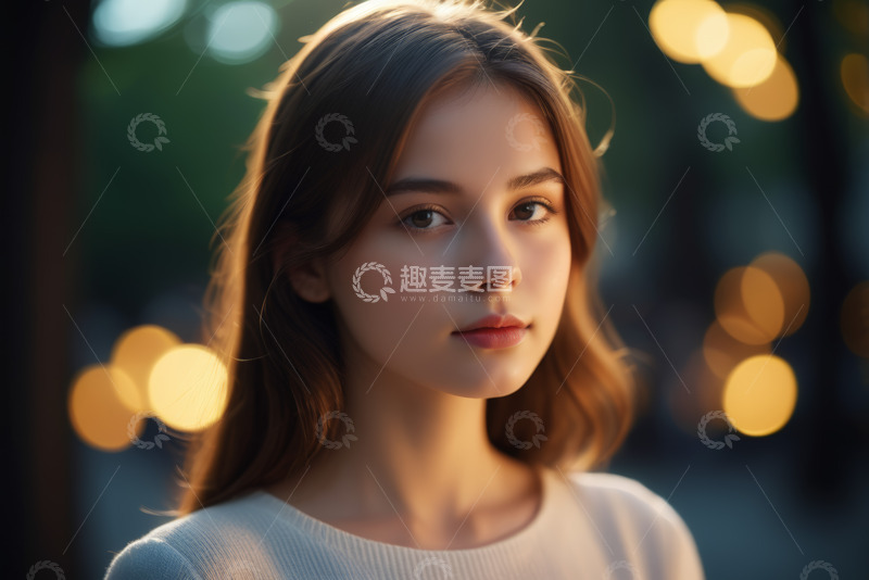 高清大图下载【趣麦麦图】户外女子近景人像