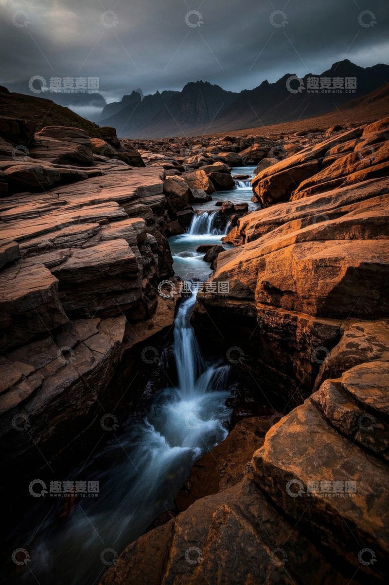 高清大图下载【趣麦麦图】山间溪流岩石自然风光