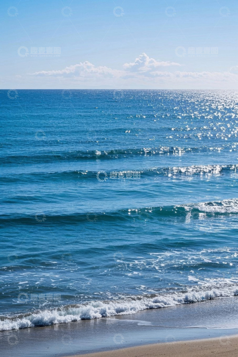 高清大图下载【趣麦麦图】蓝色海洋与海滩风光