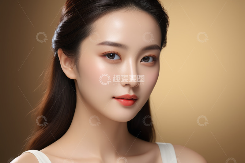 高清大图下载【趣麦麦图】亚洲女性美容肖像特写