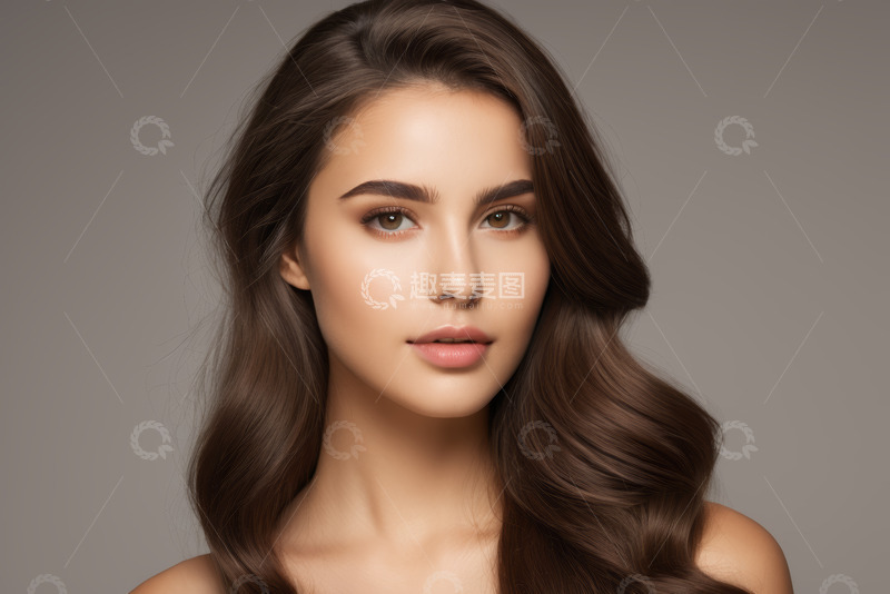 高清大图下载【趣麦麦图】女性长发美丽肖像特写