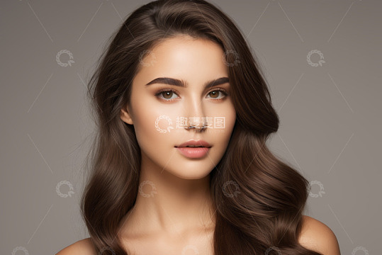 女性长发美丽肖像特写