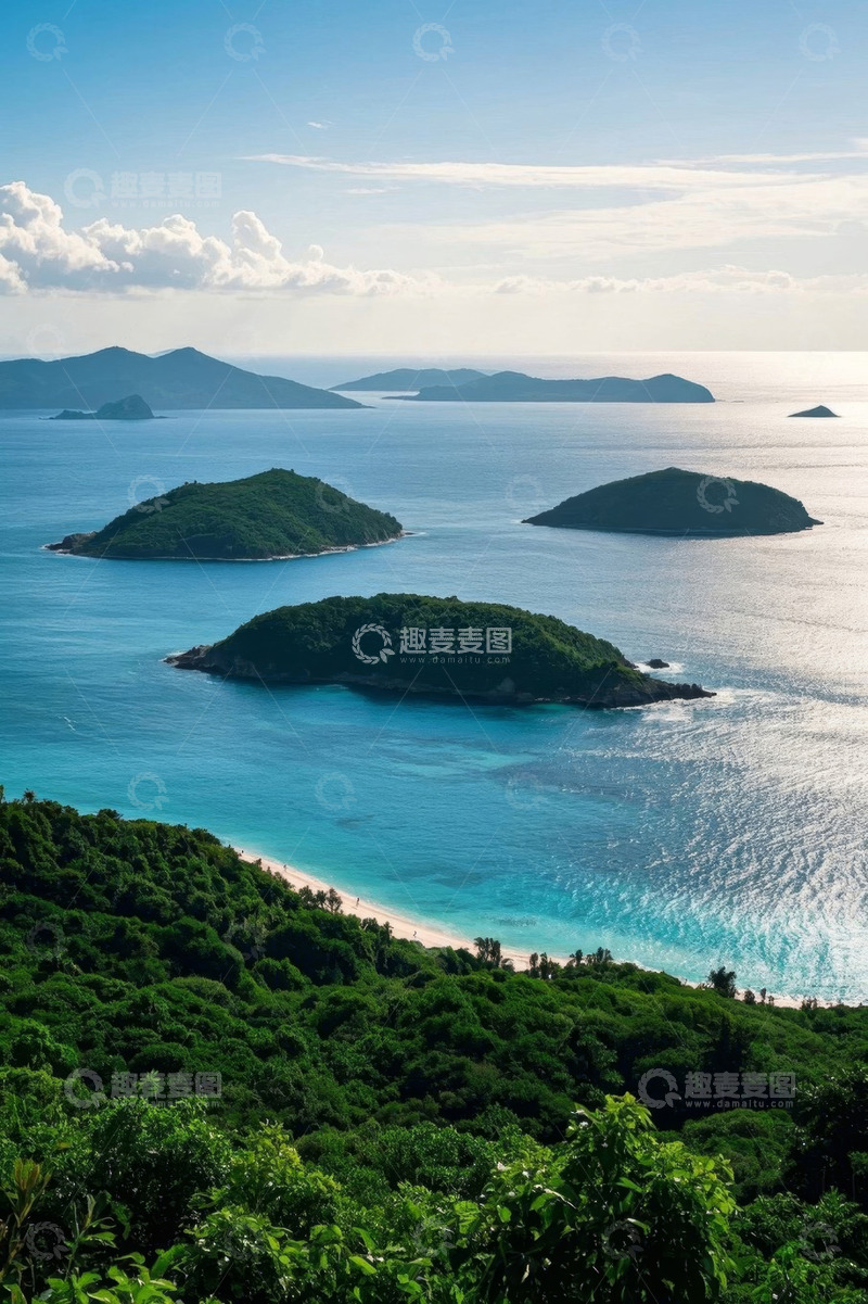 高清大图下载【趣麦麦图】海岛蓝色海洋自然风光