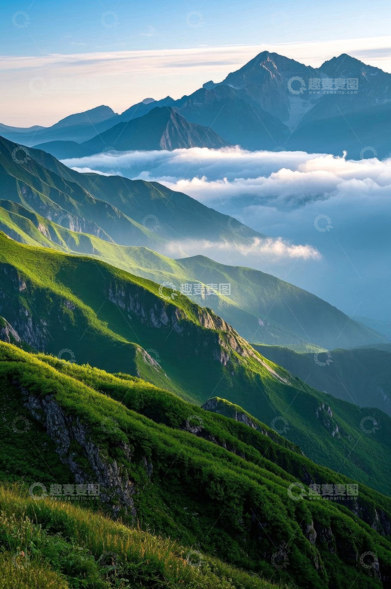 高清大图下载【趣麦麦图】山间云海自然风光