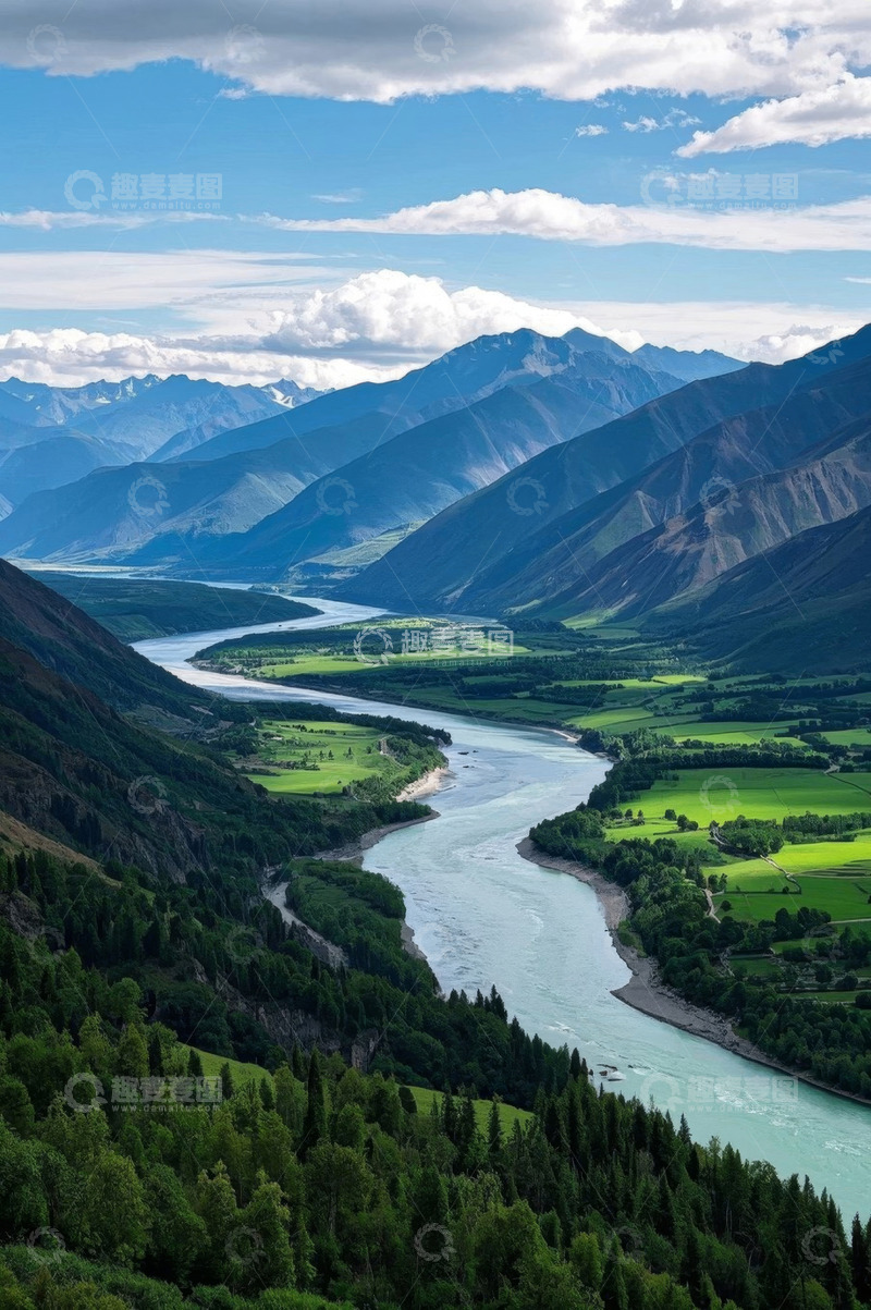 高清大图下载【趣麦麦图】山间河流森林自然风光