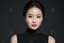 女性黑色背景人物肖像