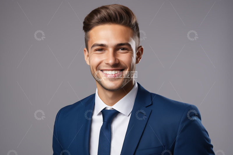 高清大图下载【趣麦麦图】穿西装微笑男士肖像